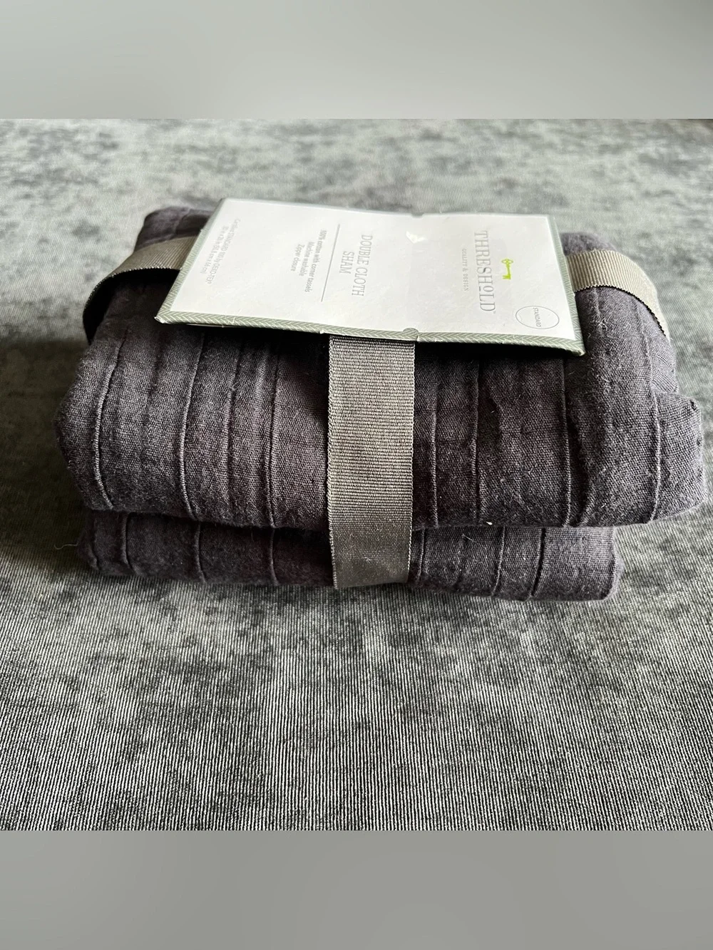 NWT Threshold Black Double Cloth Sham- standard size